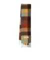 Acne Studios Women Multicolor Scarf With Check Motif And Logo Patch In Alpaca And Wool Blend Woman In Brown