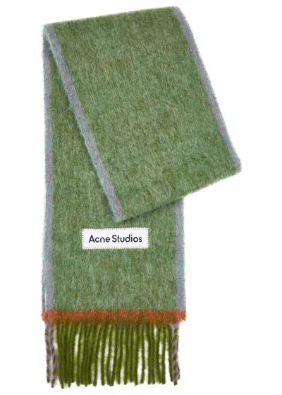 Acne Studios Vally Alpaca-blend Scarf In Green