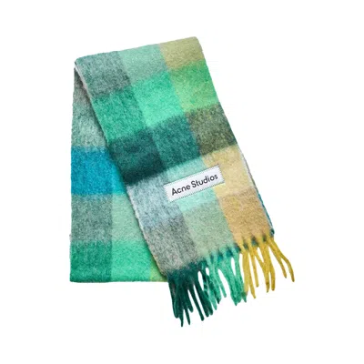 Pre-owned Acne Studios Vally Check Scarf 'green' | Men's Size Onesize