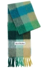 Acne Studios Vally Checked Alpaca-blend Scarf In Green