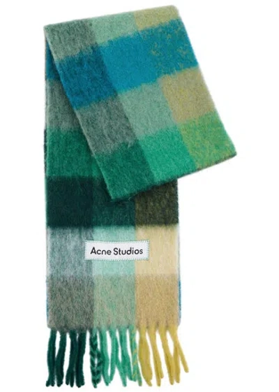 Acne Studios Vally Checked Alpaca-blend Scarf In Multi