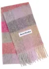 Acne Studios Vally Checked Wool-blend Scarf In Pink