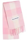 Acne Studios Vally Checked Wool-blend Scarf In Pink