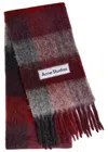 Acne Studios Vally Checked Wool-blend Scarf In Red