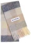 Acne Studios Vally Checked Wool-blend Scarf In Sand
