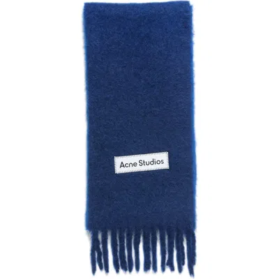 Acne Studios Vally Dip Dye Alpaca & Wool Blend Fringe Scarf In Blue