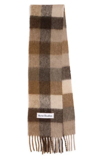 Acne Studios Vally Plaid Alpaca, Wool & Mohair Blend Scarf