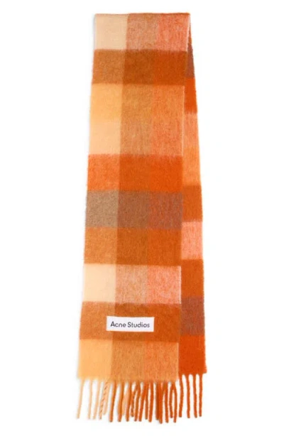 Acne Studios Vally Plaid Alpaca, Wool & Mohair Blend Scarf