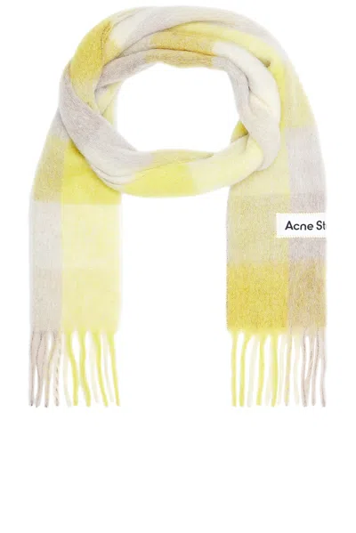 Acne Studios Vally Scarf In Beige & Yellow