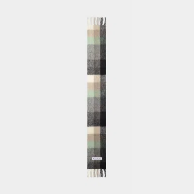 Acne Studios Vally Plaid Alpaca, Wool & Mohair Blend Scarf In Green