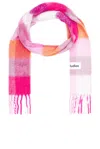Acne Studios Vally Scarf In Pink  Fuchsia  & White