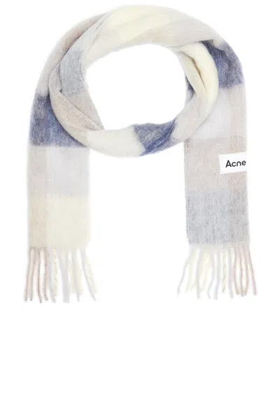 Acne Studios Vally Scarf In Vanilla  Beige  & Lavender