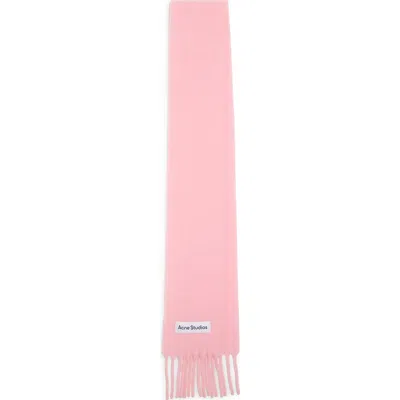 Acne Studios Vally Skinny Alpaca & Wool Blend Fringe Scarf In Cotton Candy Pink