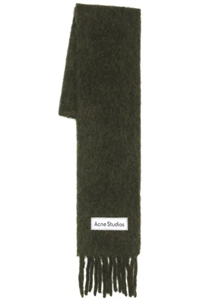 Acne Studios Vally Skinny Scarf In Green