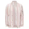 Acne Studios Varden Striped Padded Bomber Jacket In Pink