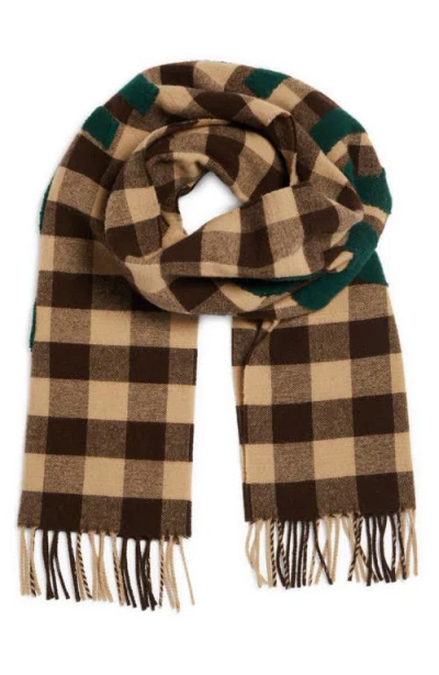 Acne Studios Veda Buffalo Plaid Wool Blend Scarf