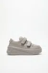 Acne Studios Velcro Strap Platform Sneakers In Taupe Grey