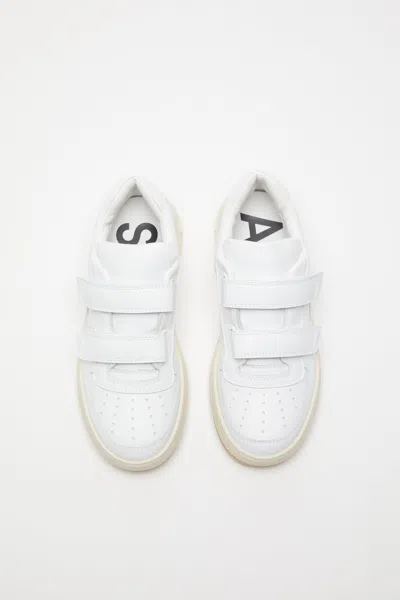 Acne Studios Touch-strap Platform Sneakers In Optic White,ecru