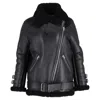 Acne Studios Black Shearling Velocite Aviator Jacket In Black