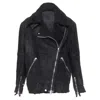 Acne Studios Velocite Shearling Zip Oversized Biker In Black