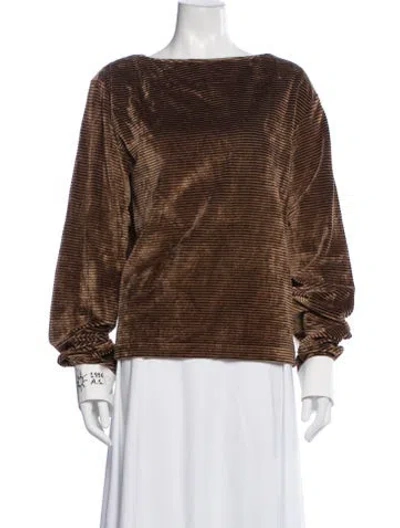 Pre-owned Acne Studios Velvet Scoop Neck Top In Brown