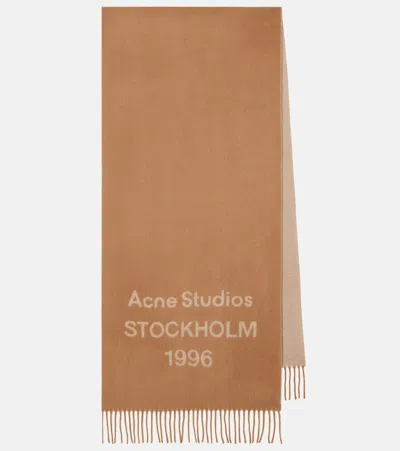 Acne Studios Venus 1996 Jacquard Wool Scarf In Brown