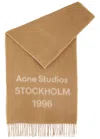 Acne Studios Venus 1996 Logo-intarsia Wool Scarf In Camel