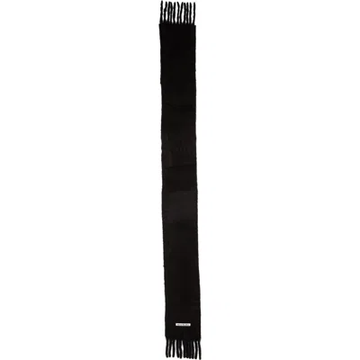 Acne Studios Vikky Mohair Blend Fringe Scarf In Black
