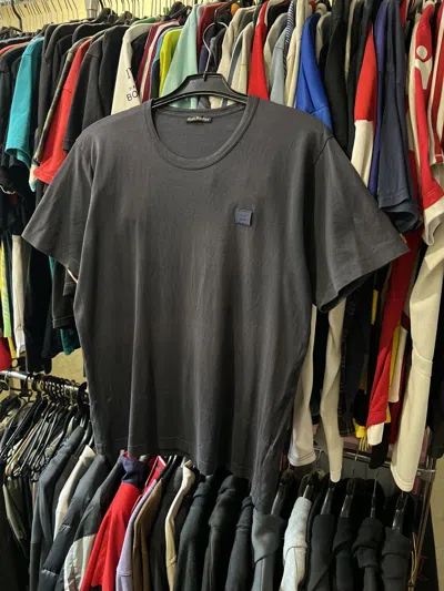 Pre-owned Acne Studios Vintage  Nash Face Blank Logo Blue T Shirt