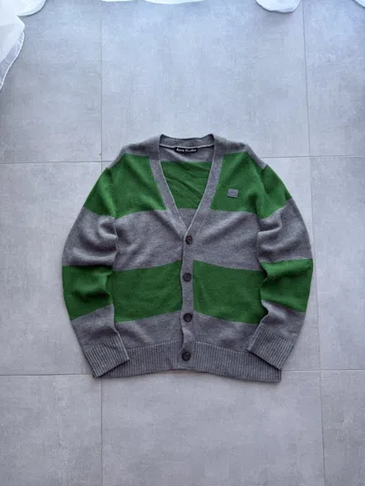Pre-owned Acne Studios Vintage  Wool Sweater Cardigan Stripped Luxury In Multi