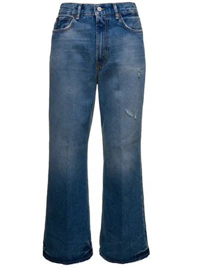 Acne Studios Vintage Blue Jeans Five-pocket Styled Model In Cotton Denim Woman