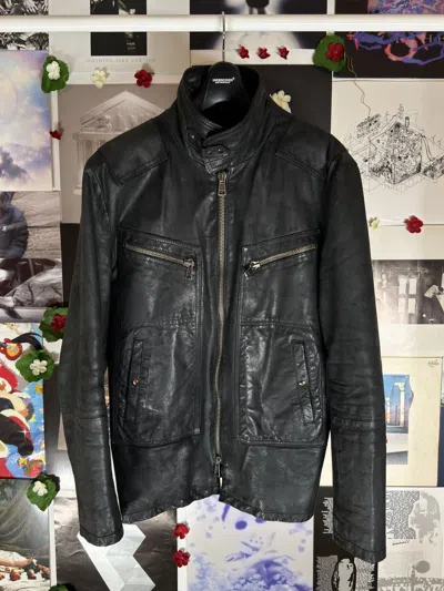 Pre-owned Acne Studios Vintage Cowhide Leather Jacket In Black