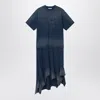 Acne Studios Vintage Effect Navy Blue Cotton Dress