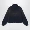 Acne Studios Vintage Effect Navy Blue Sweatshirt With Logo