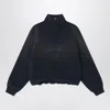 Acne Studios Vintage Effect Navy Blue Sweatshirt With Logo