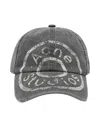 Acne Studios Vintage-inspired Black Denim Baseball Cap In Gray
