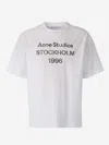 Acne Studios Exford Distressed Logo-print Organic Cotton-jersey T-shirt In White