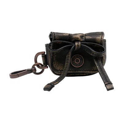 Acne Studios Vintage Multipocket Calfskin Key Case In Brown