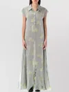 Acne Studios Layered Chiffon And Floral-print Crepe Maxi Dress