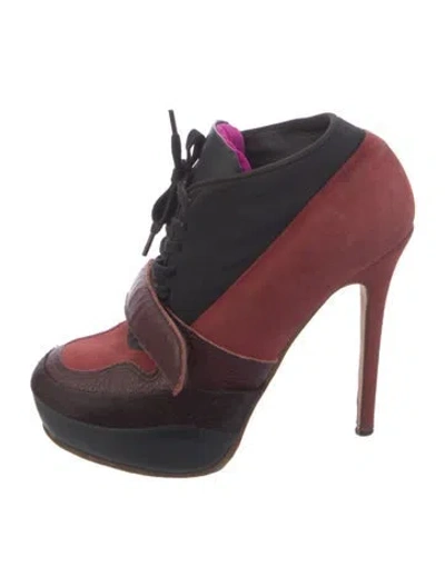 Pre-owned Acne Studios Vintage Suede Pumps In Red