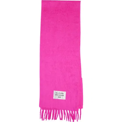 Acne Studios Viper Furry Alpaca Blend Fringe Scarf In Fuchsia Pink