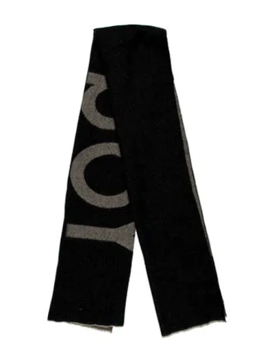 Pre-owned Acne Studios Virgin Wool Printed Scarf In Black