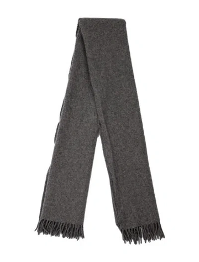 Pre-owned Acne Studios Virgin Wool Printed Scarf In Gray