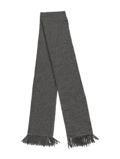 Pre-owned Acne Studios Virgin Wool Printed Scarf In Grey