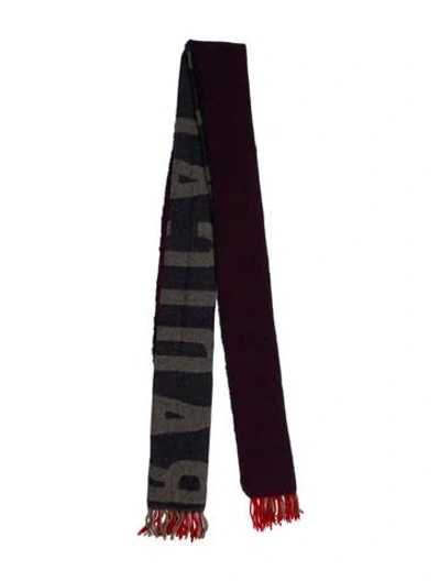 Pre-owned Acne Studios Virgin Wool Printed Scarf In Multi