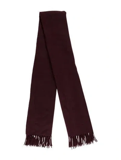 Pre-owned Acne Studios Virgin Wool Scarf In Burgundy