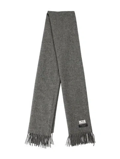 Pre-owned Acne Studios Virgin Wool Scarf In Gray