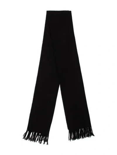 Pre-owned Acne Studios Virgin Wool Striped Scarf In Black