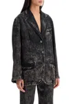 Acne Studios Women Single-breasted Printed Blazer In Black