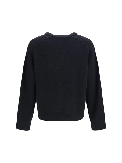 Acne Studios V-neck Camel Hair Sweater In Black